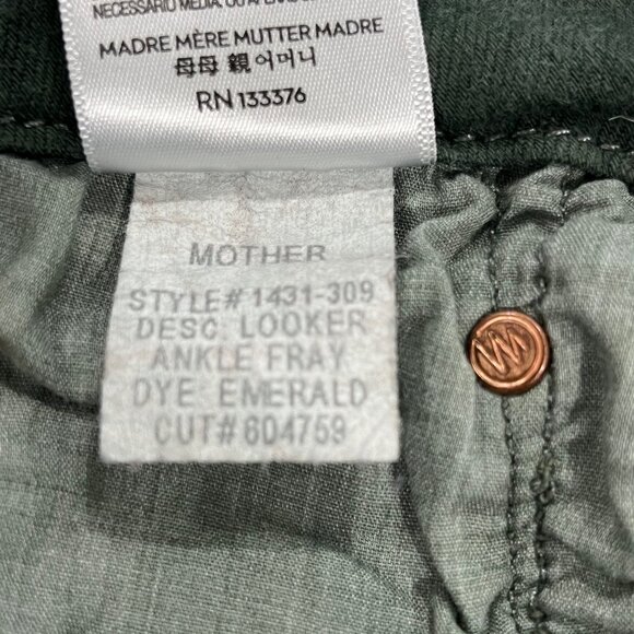Mother Women's jeans Desc Lookers Ankle Fray Dye Emerald Style 1431-309 size 27 - Picture 10 of 10